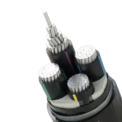YJLHV22 4 شريط فولاذي XLPE من الألومنيوم بقطر 240 مم² وغمد PVC مدرع للطاقة الصناعية